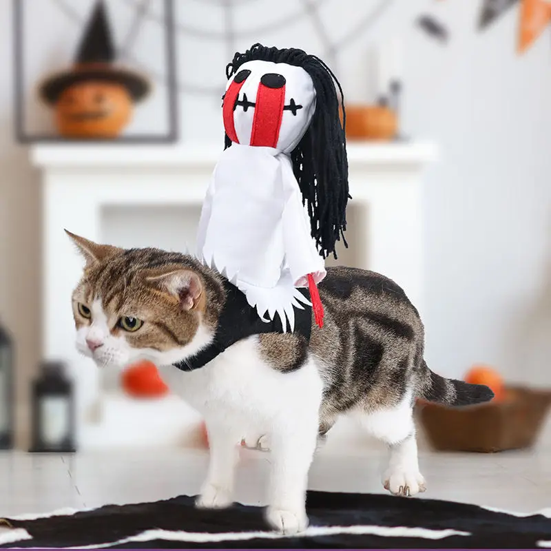 NONOR-accesorios divertidos de Halloween para mascotas, disfraces de miedo para perros grandes, disfraz de jinete, gran oferta - imagen 4