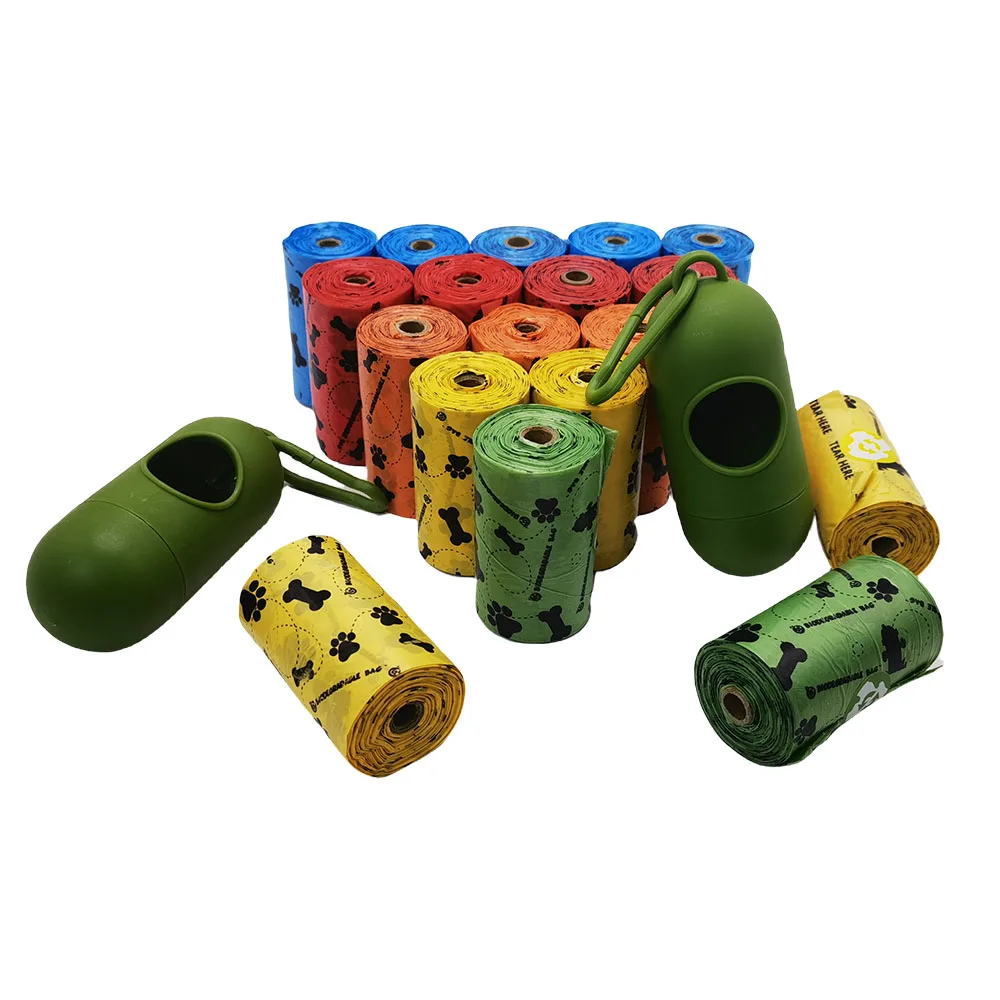 Bolsas de basura biodegradables EPI para mascotas (18 bolsas/rolos), bolsa para excrementos de perros, dispensador de bolsas para excrementos de perros, suministros de limpieza al aire libre para perros y gatos - imagen 4