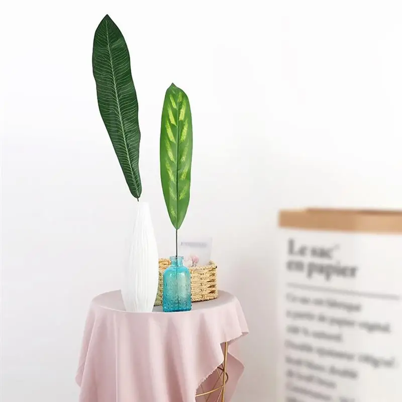 Plantas artificiales de palma para decoración del hogar, hojas de palma Tropical grandes de imitación para cocina, fiesta, boda, 20 unidades - imagen 5