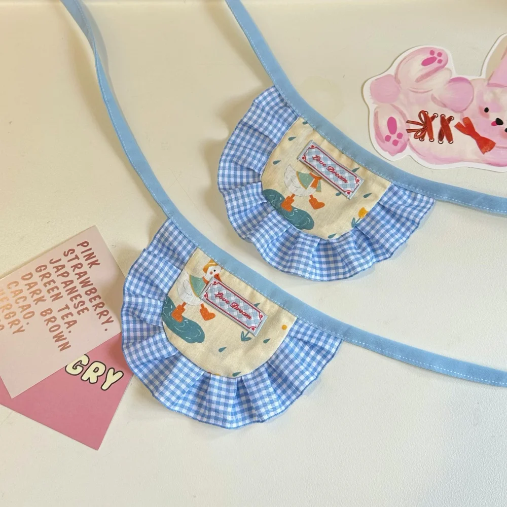 Linda bufanda babero para Yorkshire, toalla de Saliva azul de algodón suave para gatos en verano, decoración de cuello de primavera para Golden Retriever - imagen 4