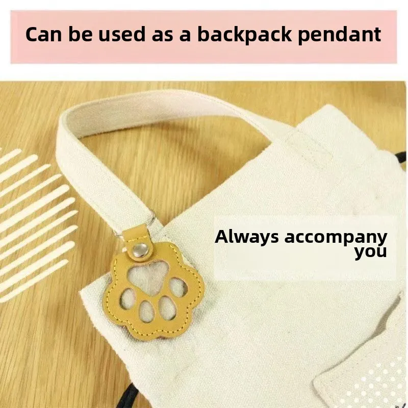 Llavero con estampado de pata de cuero genuino para memoriales de mascotas, gancho para llavero de almacenamiento de pelo de perro y gato para amantes de perros y gatos - imagen 2