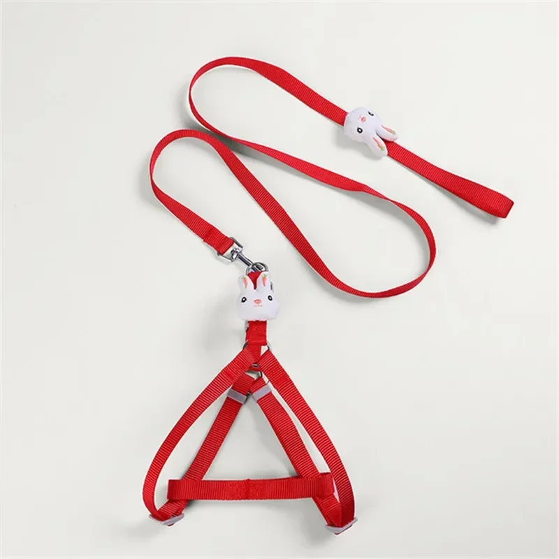 Arnés de conejo de dibujos animados para mascotas, correa ajustable para el cuello, accesorios para perros pequeños y medianos, suministros para caminar para mascotas - imagen 2