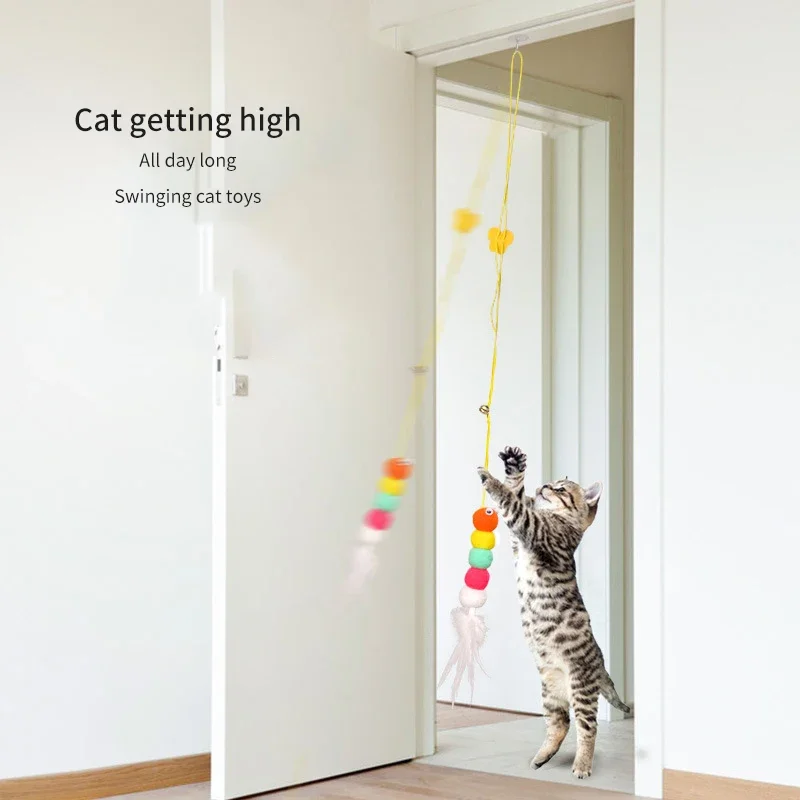 Juguetes para gatos, columpio, disco adhesivo, puerta colgante elástica, cuerda para gatos, cuerdas largas, juguete para gatos, accesorios para gatos, mascotas, gatitos - imagen 2