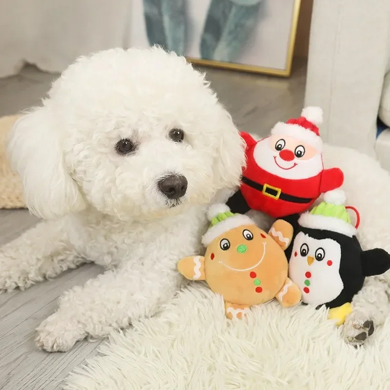 Peluche pingüino Papá Noel con sonido para perros y gatos - imagen 3