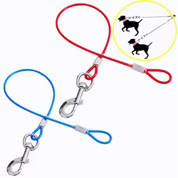 Correa para perro, cuerda extensible, correas para perros, correa extensible a prueba de masticar para caminar para perros, cadena de acero inoxidable para perros, cuerda de tracción, cadena para mascotas