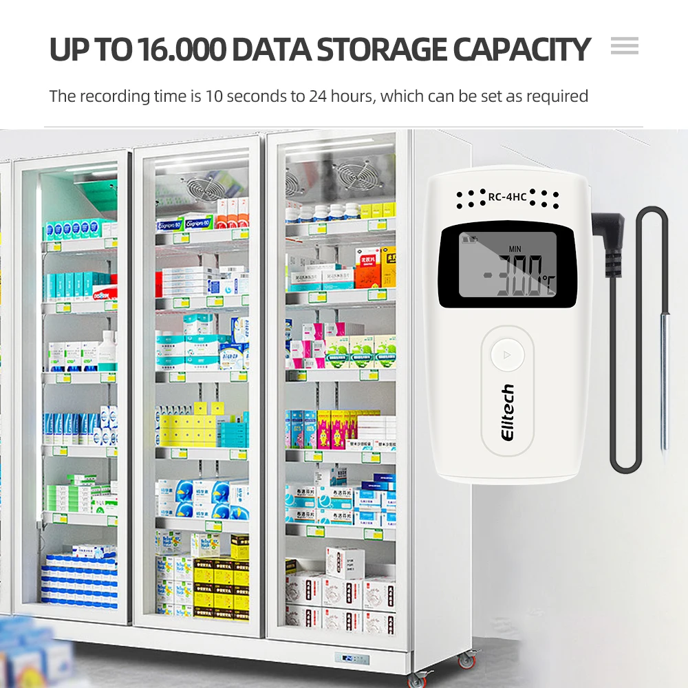 RC-4/RC-4HC Mini registrador de datos de temperatura registrador USB capacidad de 16000 puntos PDF Reporter registrador de temperatura con Sensor NTC - imagen 5