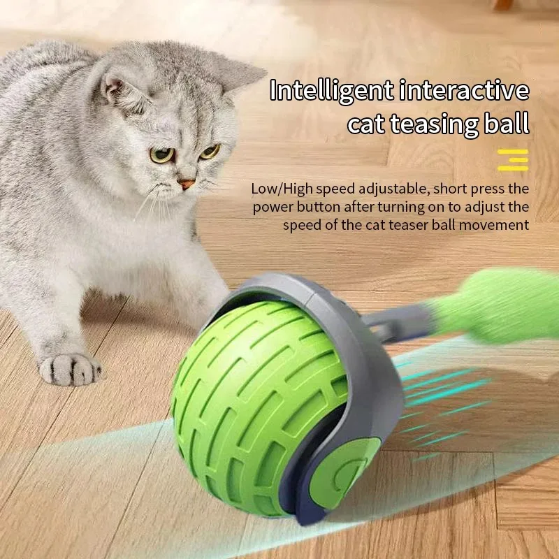 Nuevos juguetes interactivos para gatos, pelota rodante eléctrica automática, juguetes para gatos, gatitos, mascota, Teaser automático inteligente, juguete para gatos recargable por USB - imagen 5