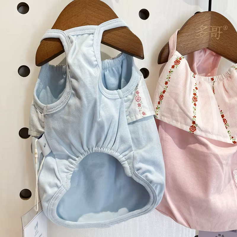 Falda con tirantes para perros pequeños – Ropa cómoda de verano para cachorros