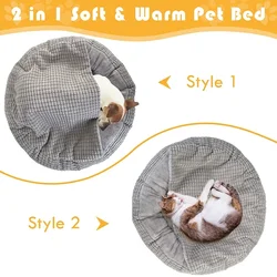 Cama redonda para gatos y perros: cálida, antiestrés y ortopédica