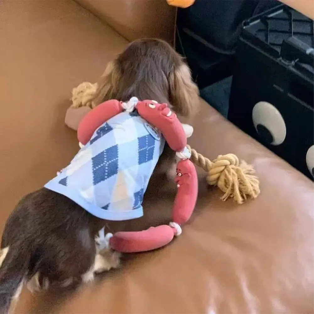 Juguete interactivo de salchicha para perros y mascotas, cuerda de algodón para entrenamiento, resistente a mordeduras, suministros interactivos y divertidos para mascotas - imagen 5
