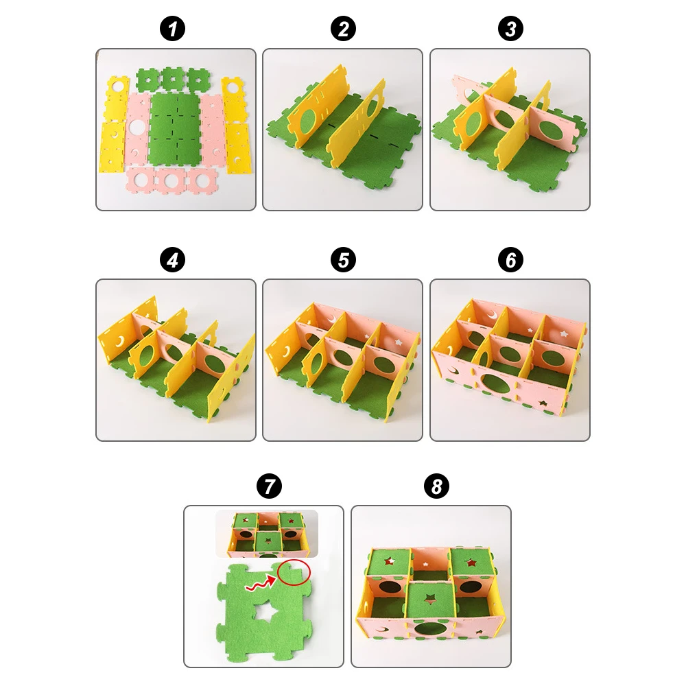 Laberinto de fieltro extraíble, nido oculto, juguete, casa de túnel para hámster, Animal PEQUEÑO, planeador de azúcar, hámster, oso dorado, suministros para interiores para mascotas, 1 ud. - imagen 4