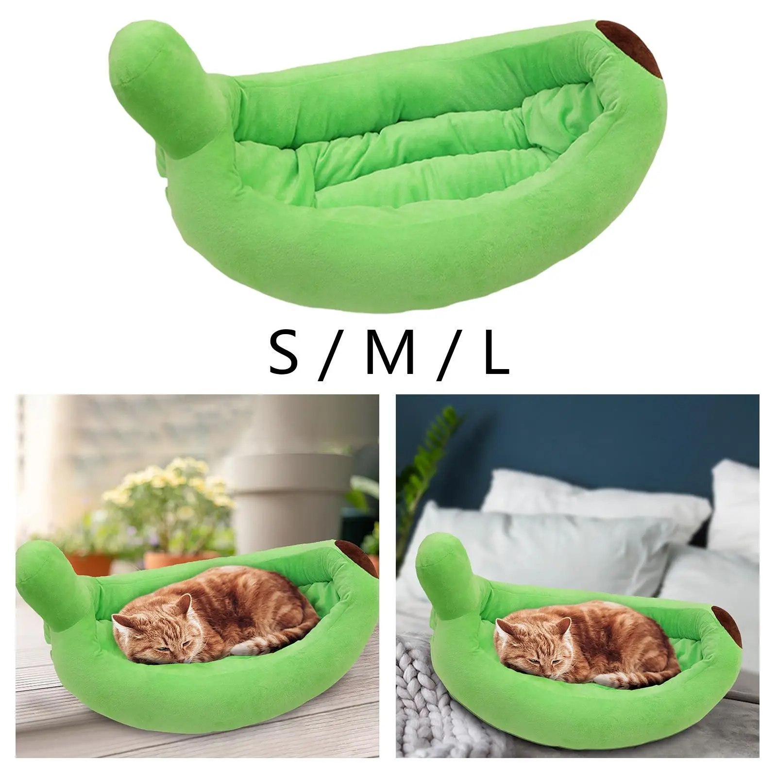Cama nido para perros con forma de plátano para mascotas de pequeñas a medianas, nido para mascotas para todas las estaciones