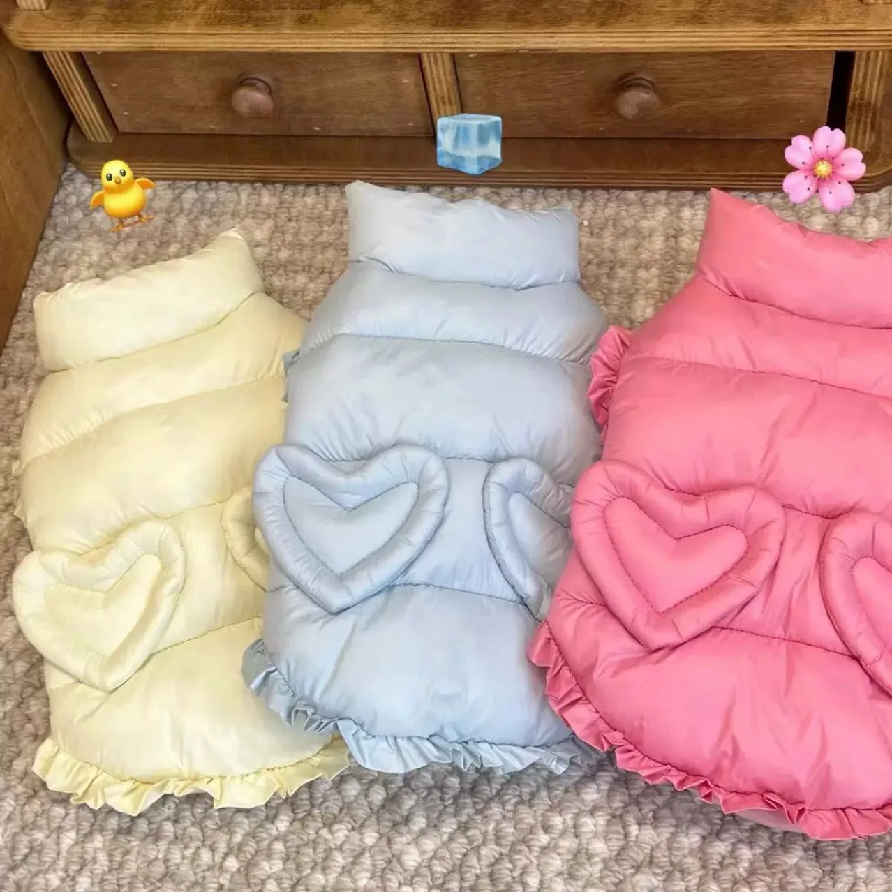 Abrigo cálido de terciopelo para gatos y perros pequeños - Corazón - imagen 2
