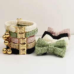 Collar y correa personalizado para gato con campana y placa