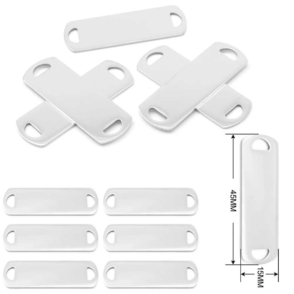 100 Uds. Colgante de Collar en blanco con espejo de acero inoxidable, etiqueta de personalidad grabada con láser, joyería de identidad para perro, decoración de moda