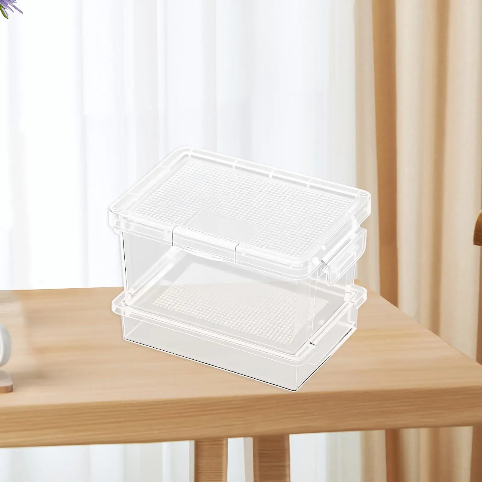 Caja de alimentación para reptiles, caja alimentadora portátil para reptiles para cricke, levantando gusanos de comida - imagen 3