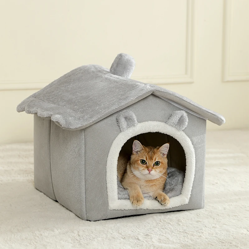 Casa plegable para mascotas, casa lavable extraíble para gatos, cueva para cachorros, sofá, cama para mascotas, casa para perros extra pequeños y gatos pequeños y medianos