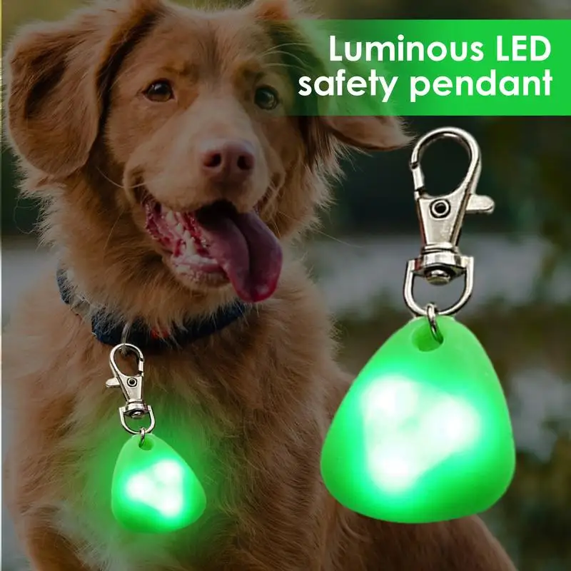 Luces LED con Clip para perro, colgantes de Collar para caminar por la noche, Clip de resorte de acero inoxidable, suministros antipérdida para correr y acampar - imagen 3