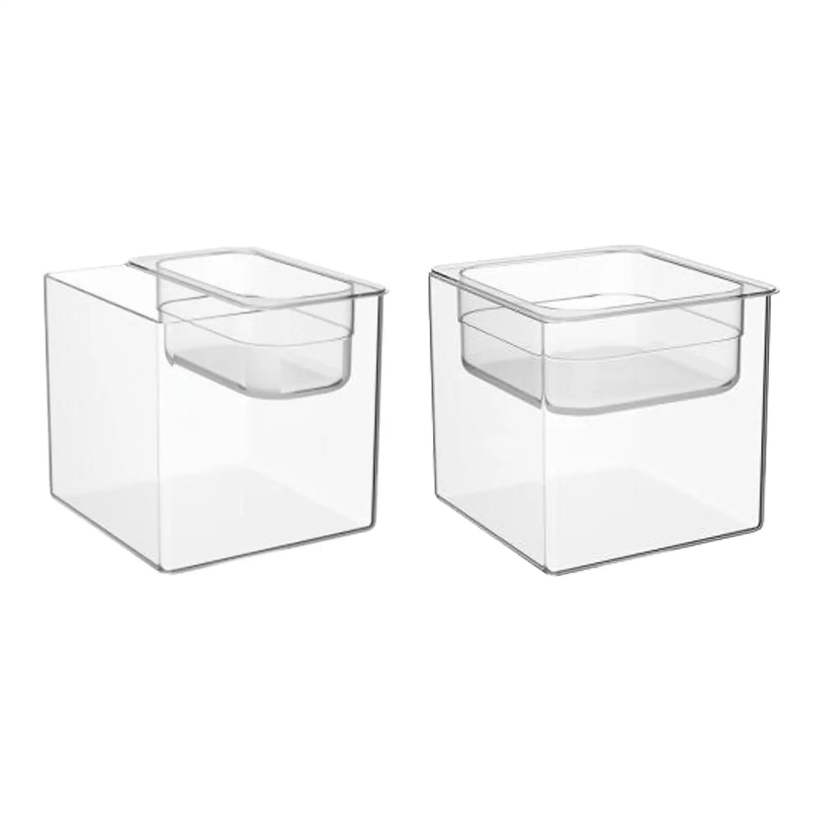 Small Shatterproof Fish Bowl PET Acrylic Mini Aquarium Pot Micro Landscape Fish Tank for Pet Drinking and Living Room Gift