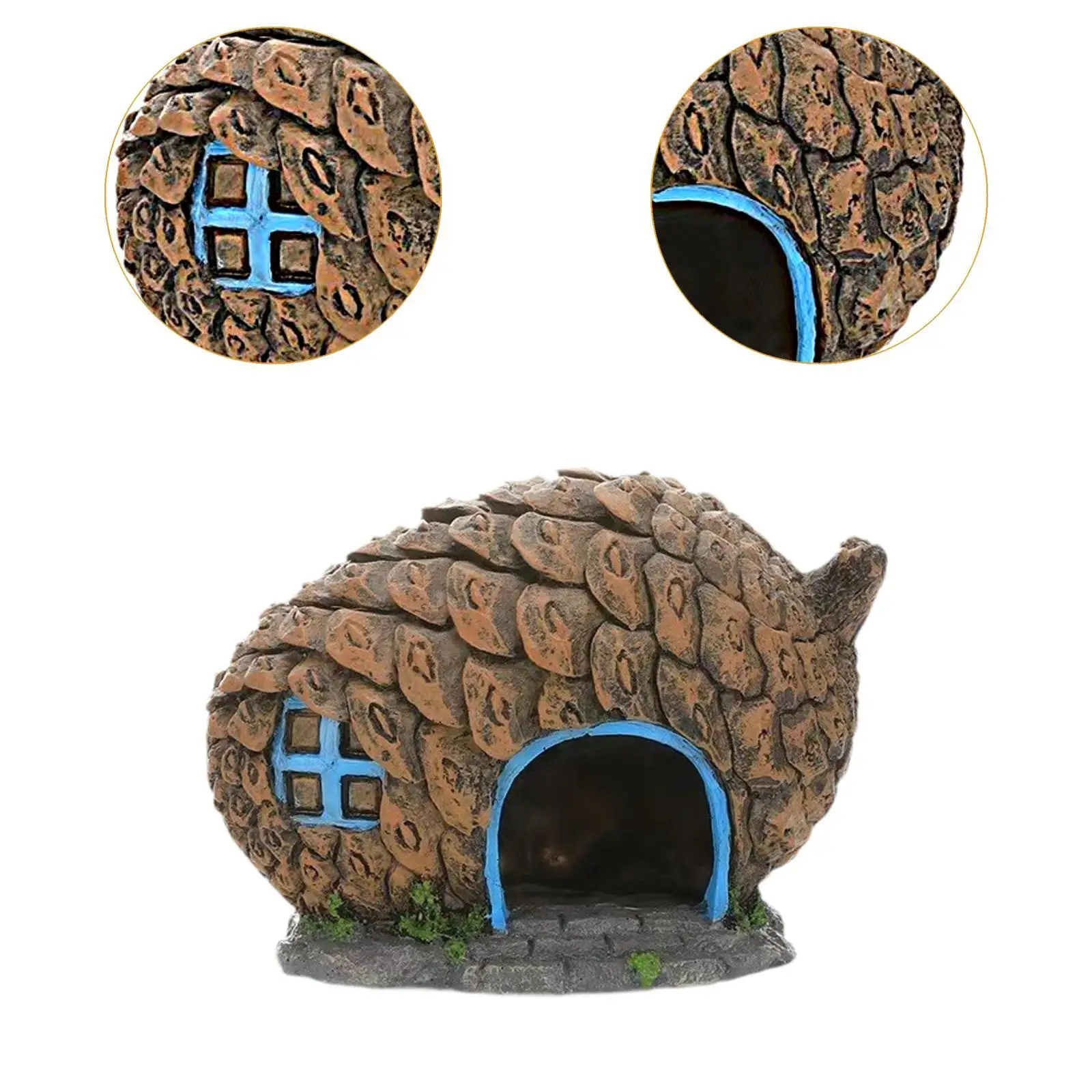 Fishbowl Tank Ornaments Reptile Box Hideaway Caves Hideout House for Hamster Breeding