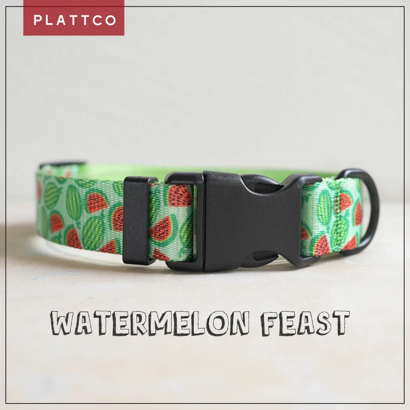Collar nailon con estampado sandía para perros