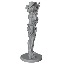 Figura resina miniatura vaquera sin pintar para rol y coleccionismo