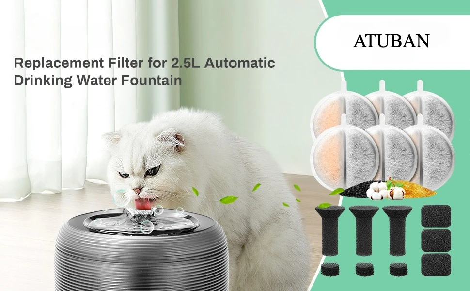Filtros de repuesto para bebederos ATUBAN Lite y Premium de 2.5L