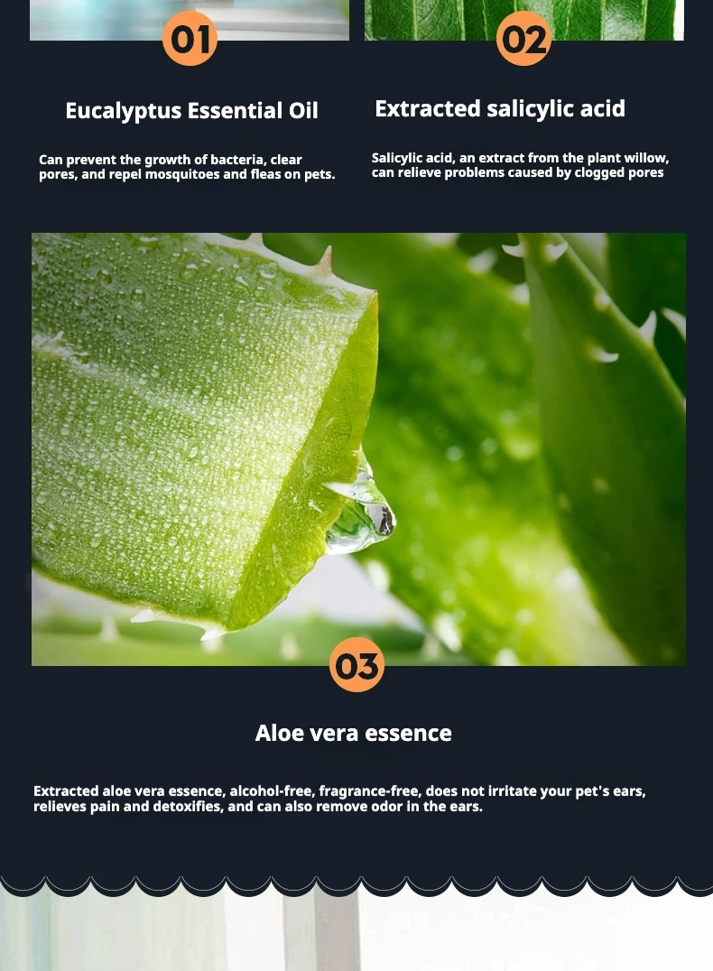 Toallitas de limpieza de orejas para mascotas, suaves, seguras, no tejidas, sin Alcohol, portátiles, de Aloe Natural, para perros y gatos, elimina el olor de cera, hidratante - imagen 5