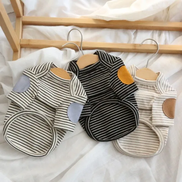 Otoño/Invierno Sudadera con capucha a rayas para mascotas Teddy Yorkshire Camiseta para perros pequeños Camisa Base a rayas para gatos Ropa para cachorros pequeños