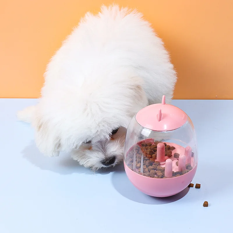 Bola interactiva para golosinas IQ para mascotas, alimentador lento y juguete rompecabezas para perros y gatos, dispensador de alimentos resistente a mordeduras para estimulación y diversión - imagen 4