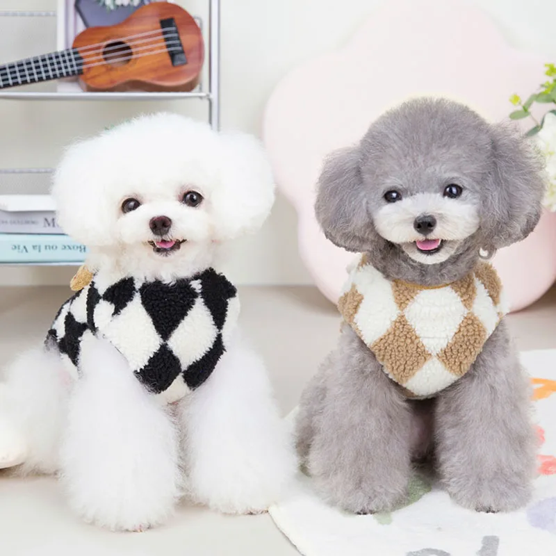 Ropa para perros, chaqueta sin mangas de lana de invierno para perros pequeños y medianos, ropa para mascotas Dachshund Shih Tzu, chaleco, disfraz, chaqueta para cachorros - imagen 4