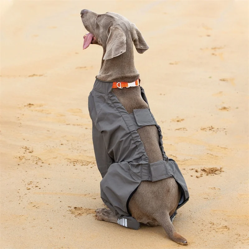 Chubasquero para perros de 2 uds., fácil de usar, Poncho reflectante con capucha dividido para perros, Sudadera con capucha, ropa de lluvia para mascotas para perros medianos y grandes, impermeable ligero para mascotas - imagen 4
