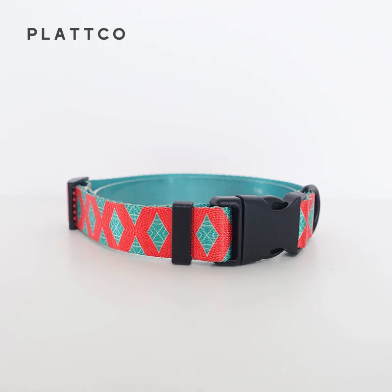PLATTCO-collar con pajarita personalizado para mascotas, conjunto de correa con hebilla, Collar ajustable de rejilla roja para perros pequeños y medianos, 5 tamaños PDC319 - imagen 4