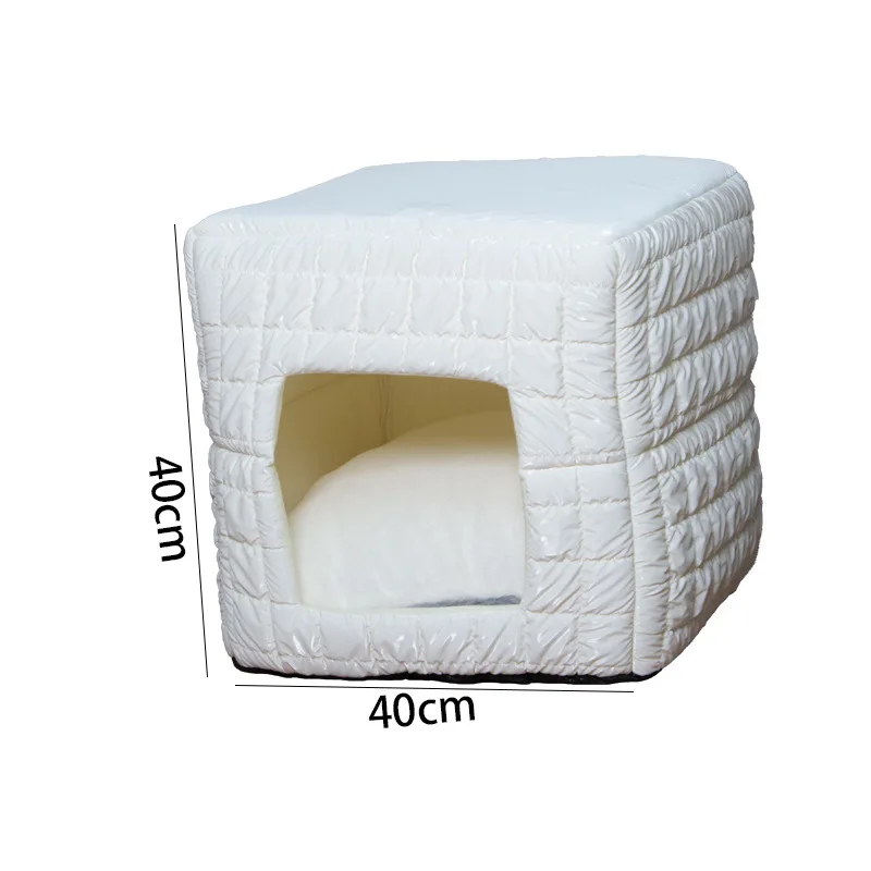 Cama cueva cerrada para gatos y perros – Cálida y lavable - imagen 3