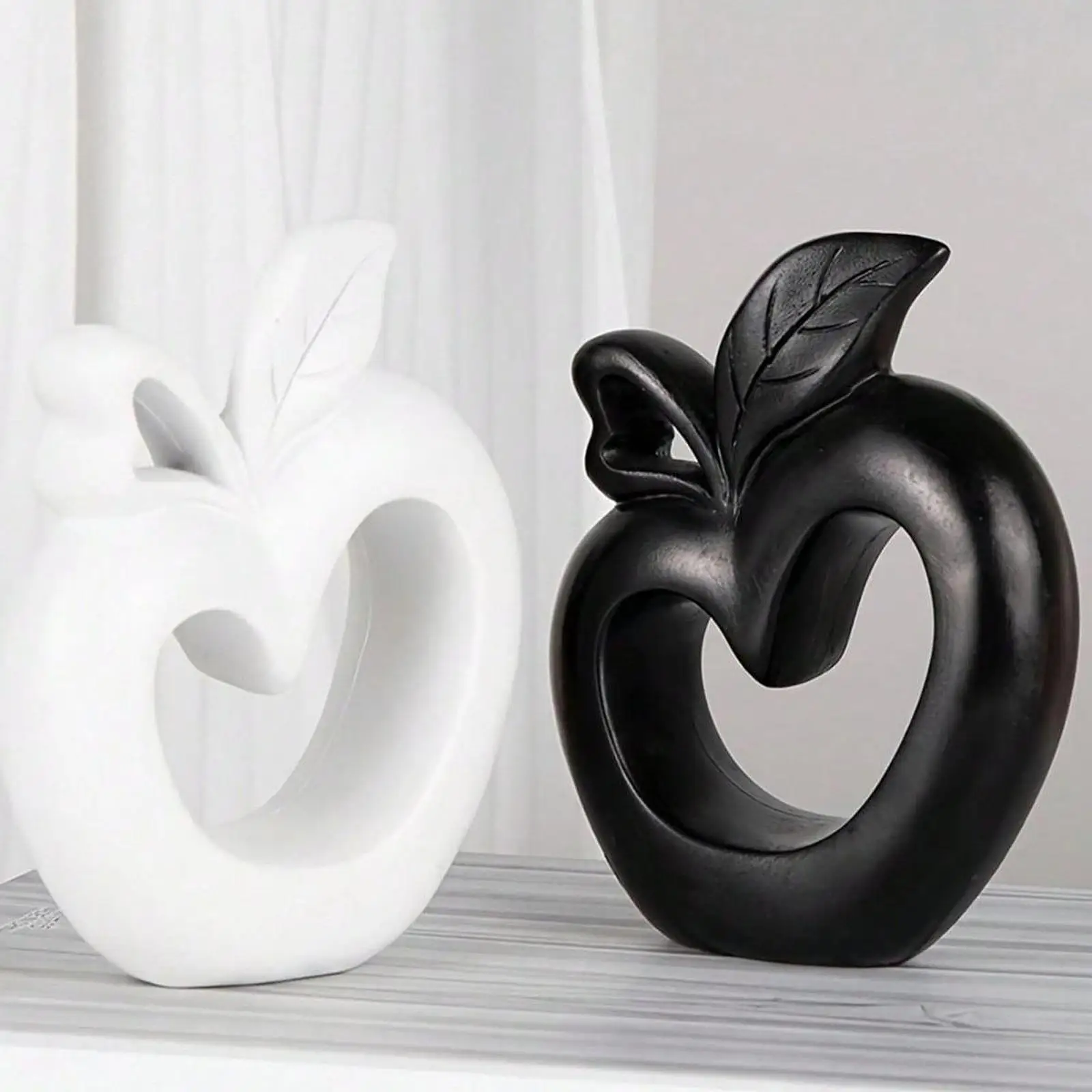 Resin Apple Statue Apple Model Christmas Gift Crafts Simple Tabletop Ornament for Cabinet Fireplace Desk Home Decoration