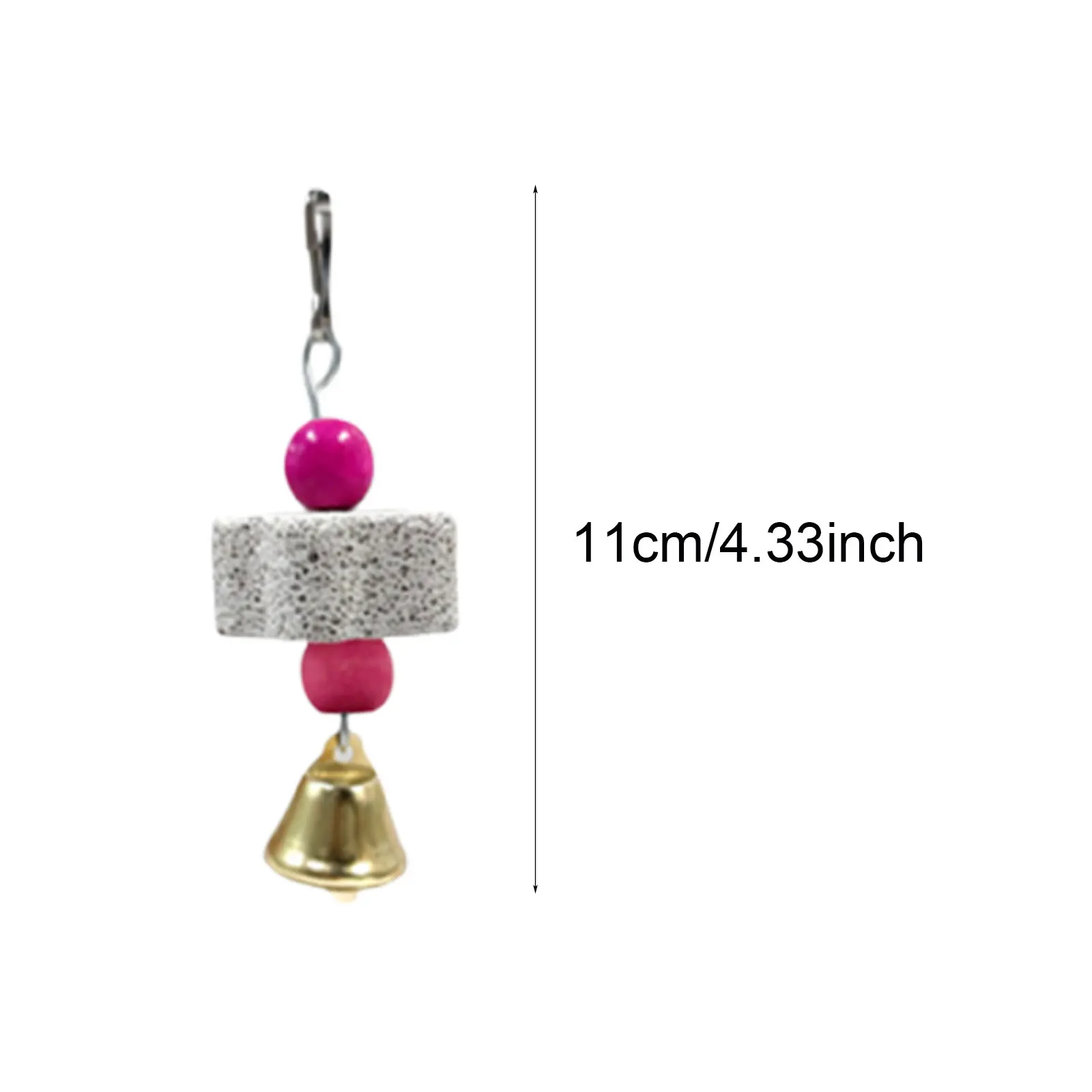 Parrot Chewing Toy with Bell Mineral Stone Wood Bird Grinding Toy Cage Accessories for Parakeet Bird Supplies Random Color - imagen 5