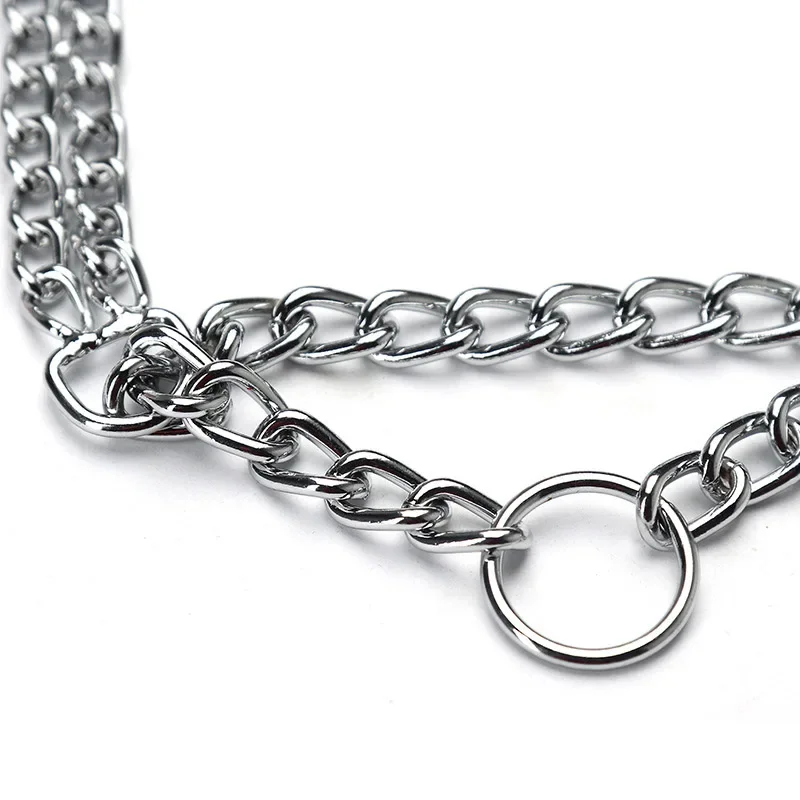 Collar de Metal ajustable para perro, cadena telescópica de doble fila, Triple anillo, a prueba de explosiones, suministros de entrenamiento para perros, 35-65cm - imagen 5