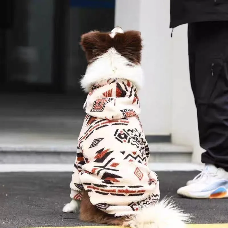 Abrigo invierno perro mediano grande forro sherpa térmico con capucha - imagen 5