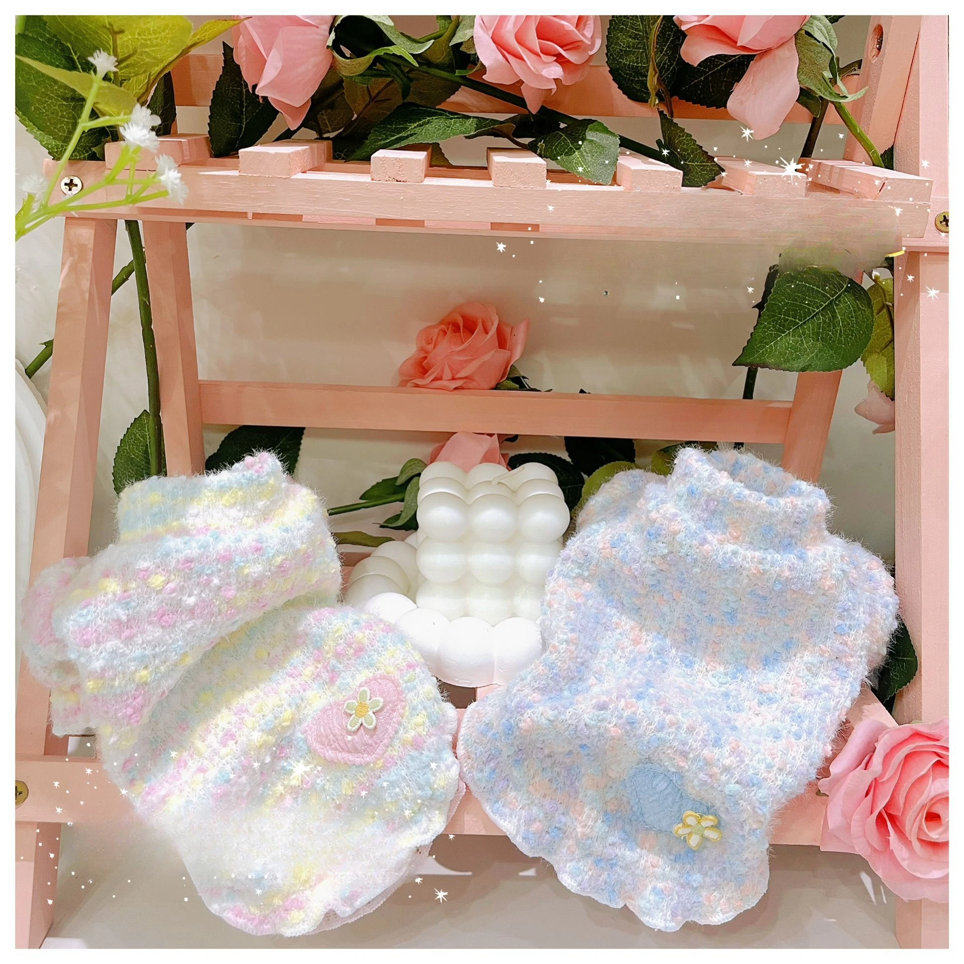 Suéter de manga de burbuja con cuello alto para otoño/invierno para mascotas, suéter tejido con manga de capullo de flor de amor, abrigo Base cálido para invierno, ropa para cachorros