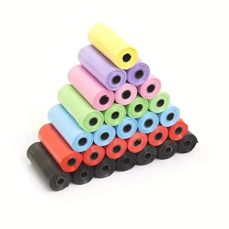 1200 Uds. Bolsas para excrementos de perro con estampado de pata de dibujos animados de colores aleatorios, bolsas para excrementos de mascotas, bolsas para residuos de perros a prueba de fugas para suministros para mascotas - imagen 3