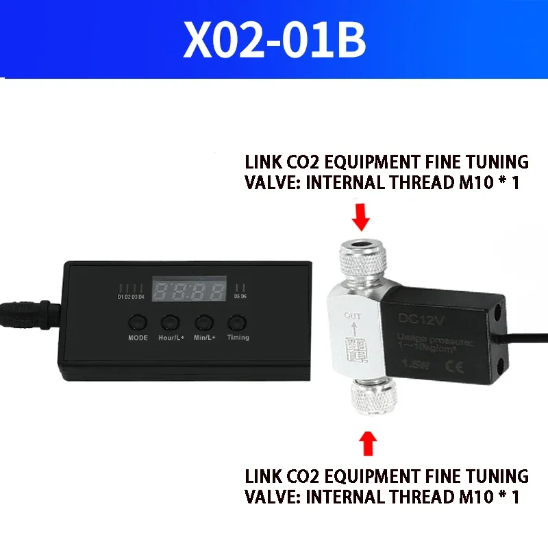 Válvula eléctrica de CO2 para acuario, interruptor de sincronización con pantalla Digital, regulador de contador de burbujas de CO2, válvula de Motor de Control del generador - imagen 4