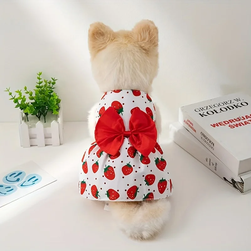 Vestido de perro de princesa dulce, falda de cachorro para razas pequeñas, tela de punto de poliéster para todas las estaciones, estilo jersey, verano, Sprin - imagen 4