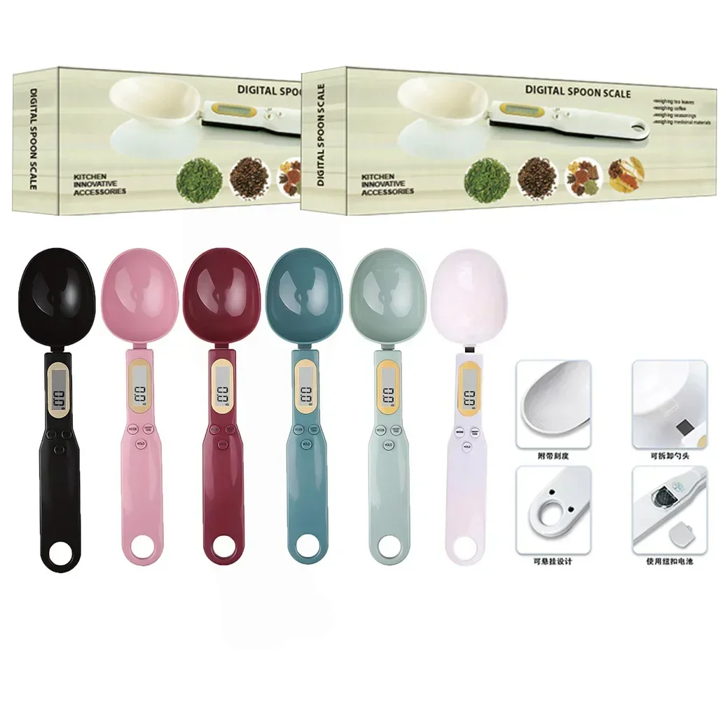 Báscula de cuchara electrónica para el hogar, pesaje electrónico preciso, peso en gramos, ingredientes alimenticios, cuchara medidora de alimentos para perros - imagen 2