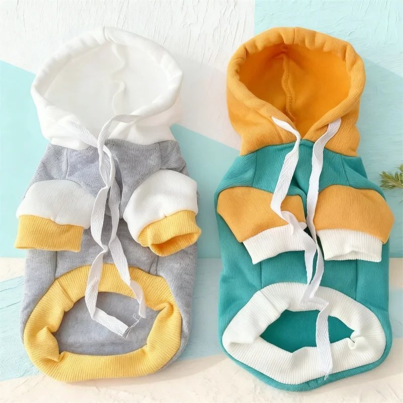 Sudaderas con capucha con estampado de letras para perros, ropa cálida y suave para perros, jerséis bonitos para cachorros, sudaderas de lujo para gatos, sudaderas con capucha para mascotas, disfraz de Bichon - imagen 5