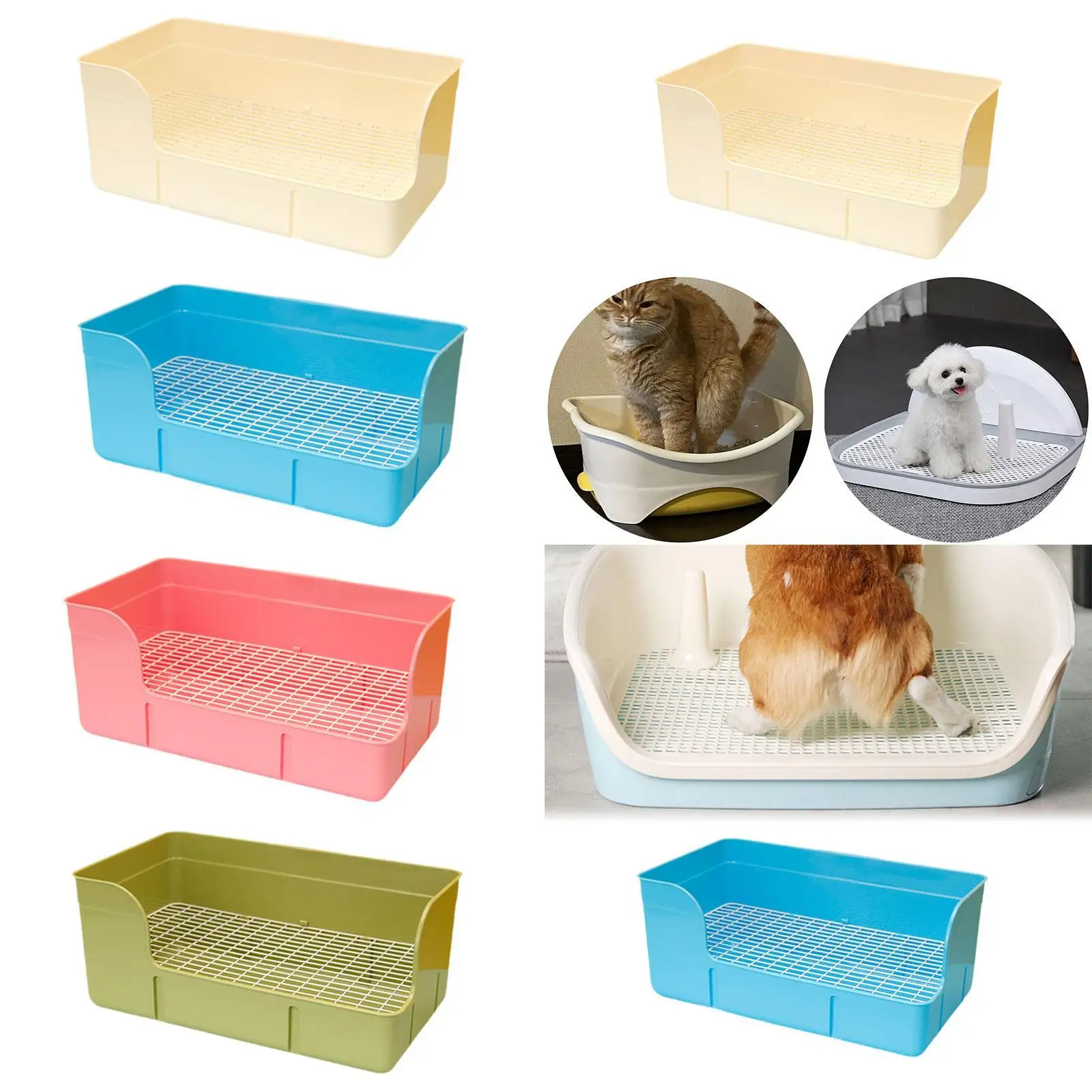 Rabbit Litter Pan Potty Pee Pan Tray Corner Toilet Box Pet Toilet for Cat Small Animals Rabbit Rats Cage Accessories