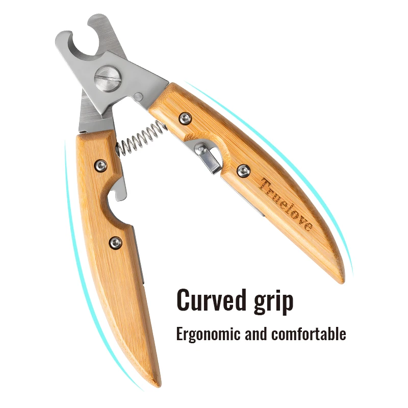 Truelove-cortadora de uñas profesional de bambú para mascotas, cortadora de cuidado de perros de acero inoxidable ecológica, seguridad TLK27131 - imagen 5