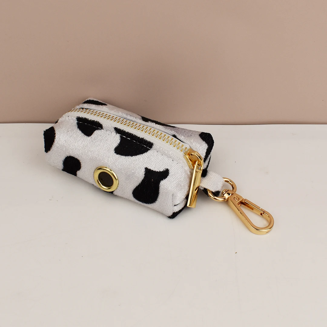 Collar, correa de algodón gris para perro con arnés y bolsa - imagen 2