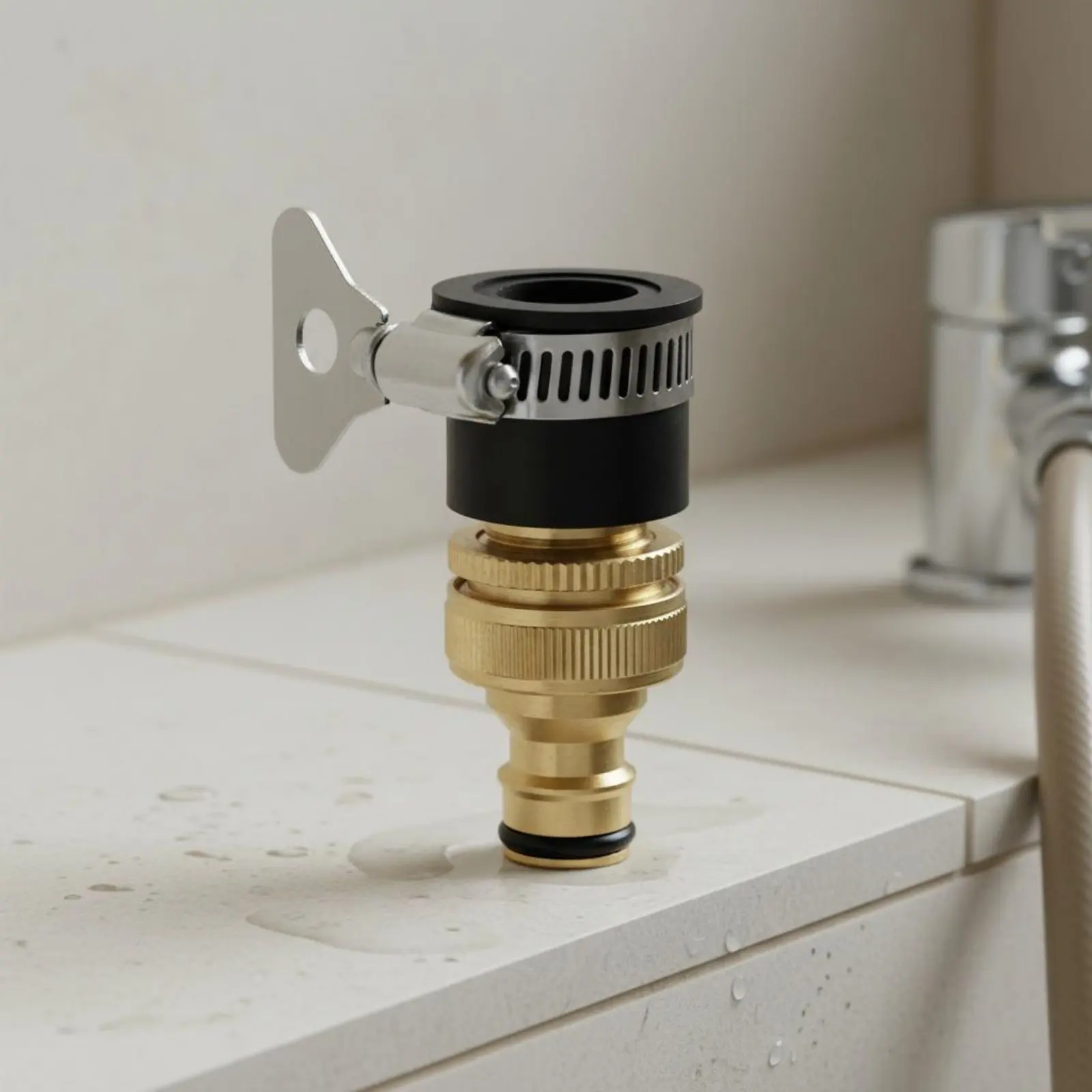 Adaptador latón para manguera y grifo – lavado perro gato - imagen 2