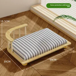 Cama elevada de madera maciza antihumedad para gatos y perros pequeños