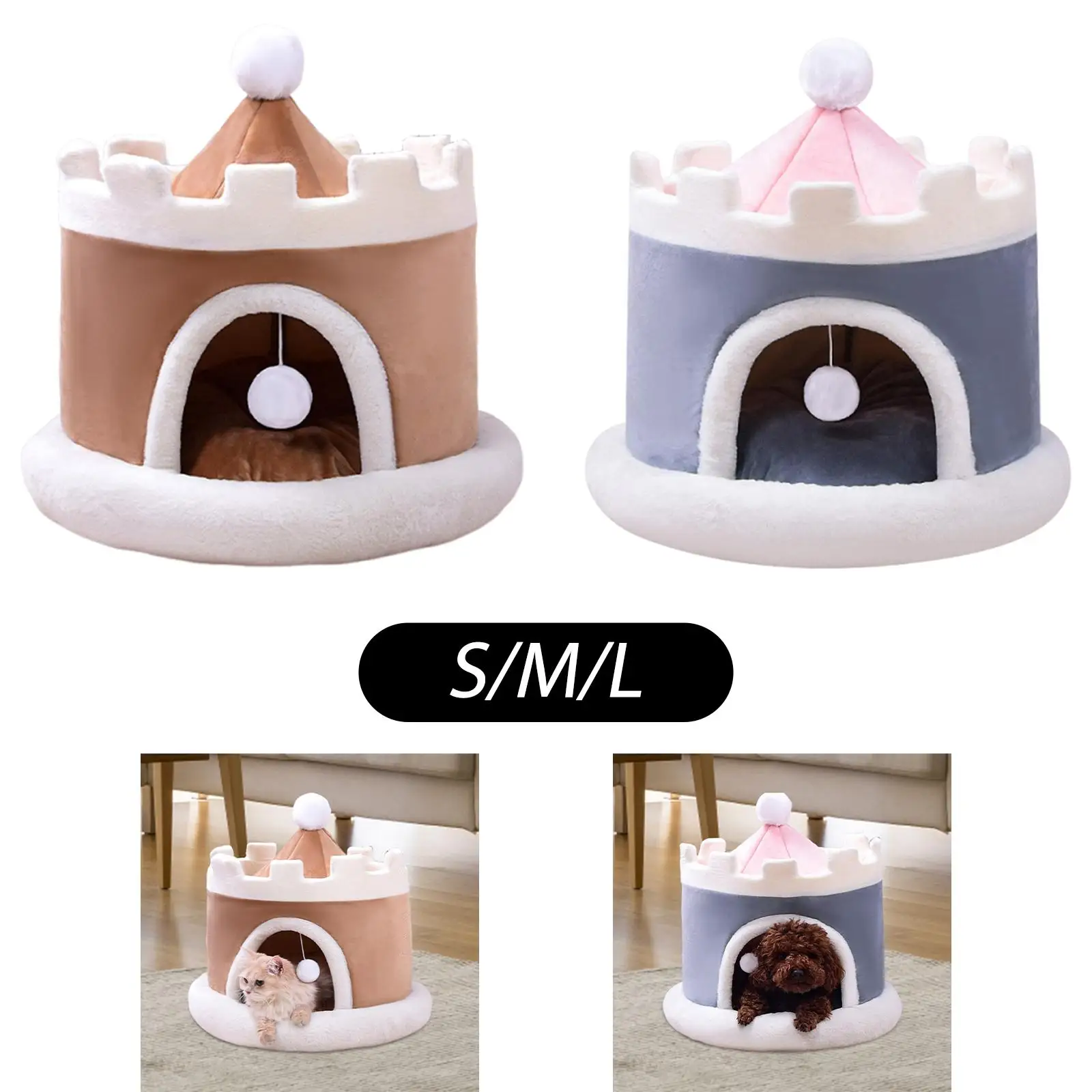 Pet Cat Bed Sleeping Bed for Indoor Cats Four Seasons Use Puppy Kennel Amusement Multifunctional Washable Dog House Cat House